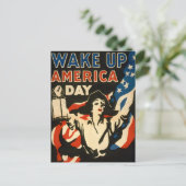 Word Amerika wakker! Feestdagen briefkaart (Staand voorkant)