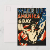 Word Amerika wakker! Feestdagen briefkaart (Voorkant / Achterkant)