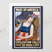 Word Amerika wakker!  Patriottische Freedom Art (Voorkant / Achterkant)