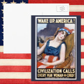 Word Amerika wakker!  Patriottische Freedom Art Briefkaart