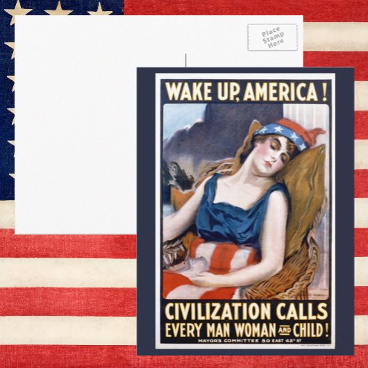 Word Amerika wakker!  Patriottische Freedom Art Briefkaart