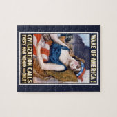 Word Amerika wakker!  Patriottische Freedom Art Legpuzzel (Horizontaal)
