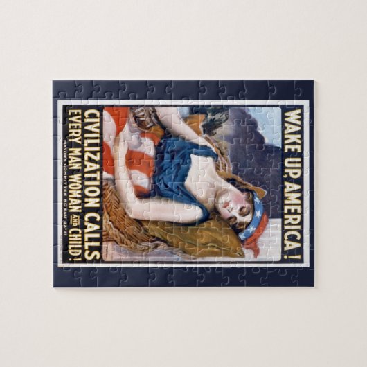 Word Amerika wakker!  Patriottische Freedom Art Legpuzzel (Horizontaal)