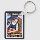 Word Amerika wakker!  Patriottische Freedom Art Sleutelhanger (Achterkant)