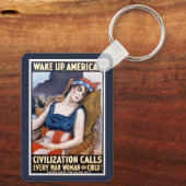 Word Amerika wakker!  Patriottische Freedom Art Sleutelhanger (Achterkant)