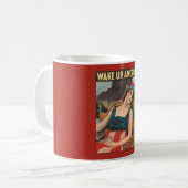 Word Amerika wakker! Poster Koffiemok (Voorkant links)