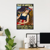 Word Amerika wakker!  Poster van de Eerste Wereldo (Thuiskantoor)