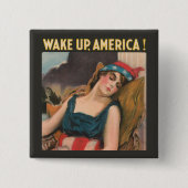 Word Amerika wakker! Vierkante Button 5,1 Cm (Voorkant)