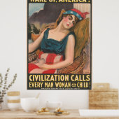 Word Amerika wakker! Vintage Poster (Keuken)
