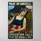 Word Amerika wakker! ~ WW1 Poster (Voorkant)