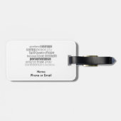 Word Art aanmoedigen Bagagelabel (Achterkant horizontaal)