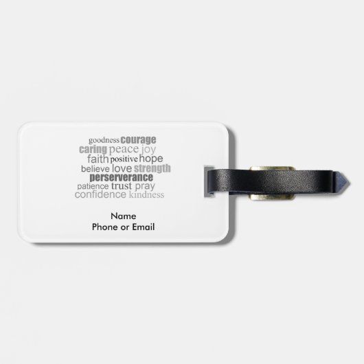 Word Art aanmoedigen Bagagelabel (Achterkant horizontaal)