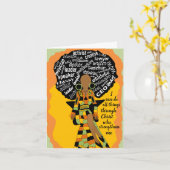 Word Art African American Mother Birthday  Kaart (Gele Bloem)