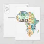 Word Art Afrika Briefkaart (Voorkant / Achterkant)