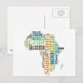 Word Art Afrika Briefkaart (Voorkant / Achterkant)