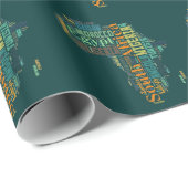 Word Art Afrika Cadeaupapier (Rol Hoek)