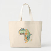 Word Art Afrika Grote Tote Bag (Voorkant)
