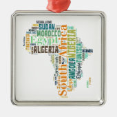 Word Art Afrika Metalen Ornament (Voorkant)
