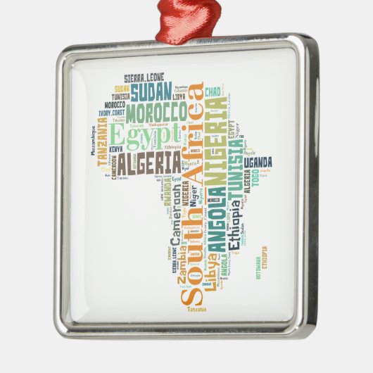 Word Art Afrika Metalen Ornament (Links)