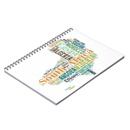 Word Art Afrika Notitieboek (Linkerzijde)