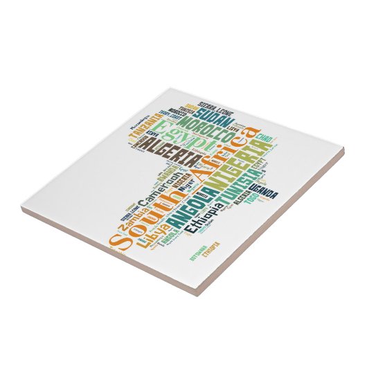 Word Art Afrika Tegeltje (Zijkant)