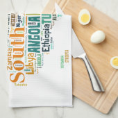 Word Art Afrika Theedoek (Quarter Fold)