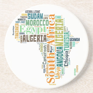Word Art Afrika Zandsteen Onderzetter