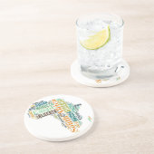 Word Art Afrika Zandsteen Onderzetter (Zijkant)