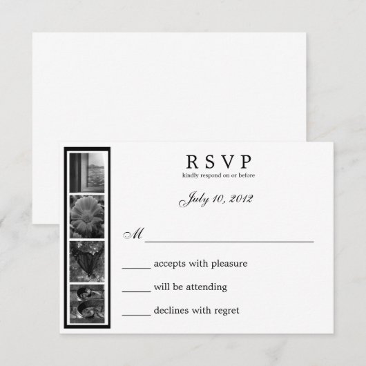 Word Art Alphabet Photography LOVE RSVP Card (Voorkant / Achterkant)