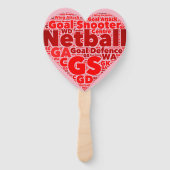 Word Art Ball Design Netball Hart Handwaaier (Achterkant)
