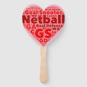 Word Art Ball Design Netball Hart Handwaaier (Voorkant)