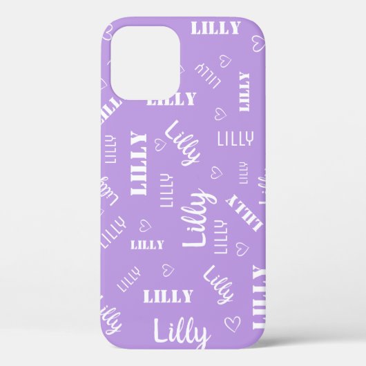 Word Art Cloud Pastel Paars Lila aangepaste naam Case-Mate iPhone Case (Achterkant)