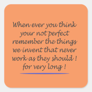 WORD ART GEDICHT OVER PERFECT VERHEFFEND ZIJN VIERKANTE STICKER