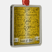Word Art gepersonaliseerd 50e Jubileum Metalen Ornament (Rechts)