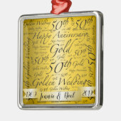 Word Art gepersonaliseerd 50e Jubileum Metalen Ornament (Links)