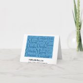 Word Art: Hartelijk dank in meerdere talen Aqua Bl Bedankkaart (Achterkant)