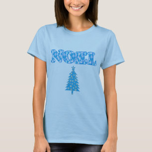 Word Art - Knoop gevarieerd met bomen blauw T-shirt