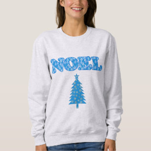 Word Art - Knoop gevarieerd met bomen blauw Trui