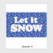 Word Art - Laat het sneeuwen met sneeuwige achterg Sticker (Vel)