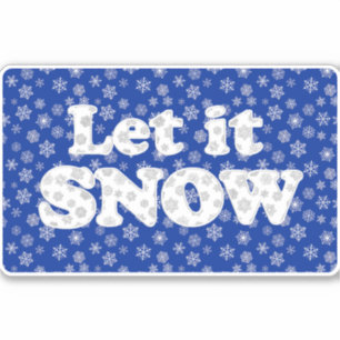 Word Art - Laat het sneeuwen met sneeuwige achterg Sticker