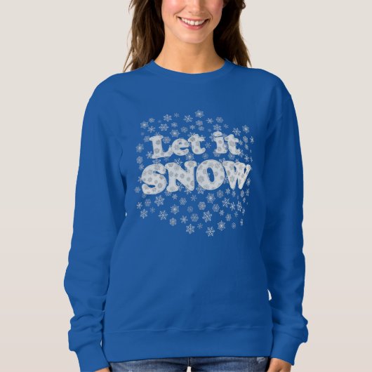 Word Art - Laat het sneeuwen met sneeuwige achterg Trui (Voorkant)