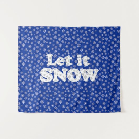 Word Art - Laat het sneeuwen met sneeuwige achterg Wandkleed (Voorkant (horizontaal))