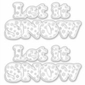 Word Art - Laat het sneeuwen Sticker (Voorkant)