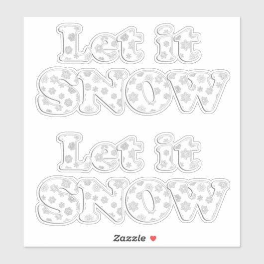 Word Art - Laat het sneeuwen Sticker (Vel)