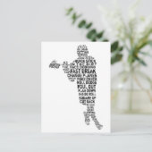 Word Art Lacrosse Player Briefkaart (Staand voorkant)