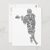 Word Art Lacrosse Player Briefkaart (Voorkant / Achterkant)