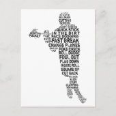 Word Art Lacrosse Player Briefkaart (Voorkant)