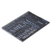 Word Art-laptop van Blue Fiction Writer Notitieboek (Linkerzijde)