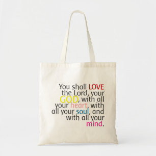 Word Art - Liefde God met hart ziel - tas