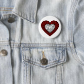 Word Art: Liefde in een dubbel hart Ronde Button 5,7 Cm (In situ)